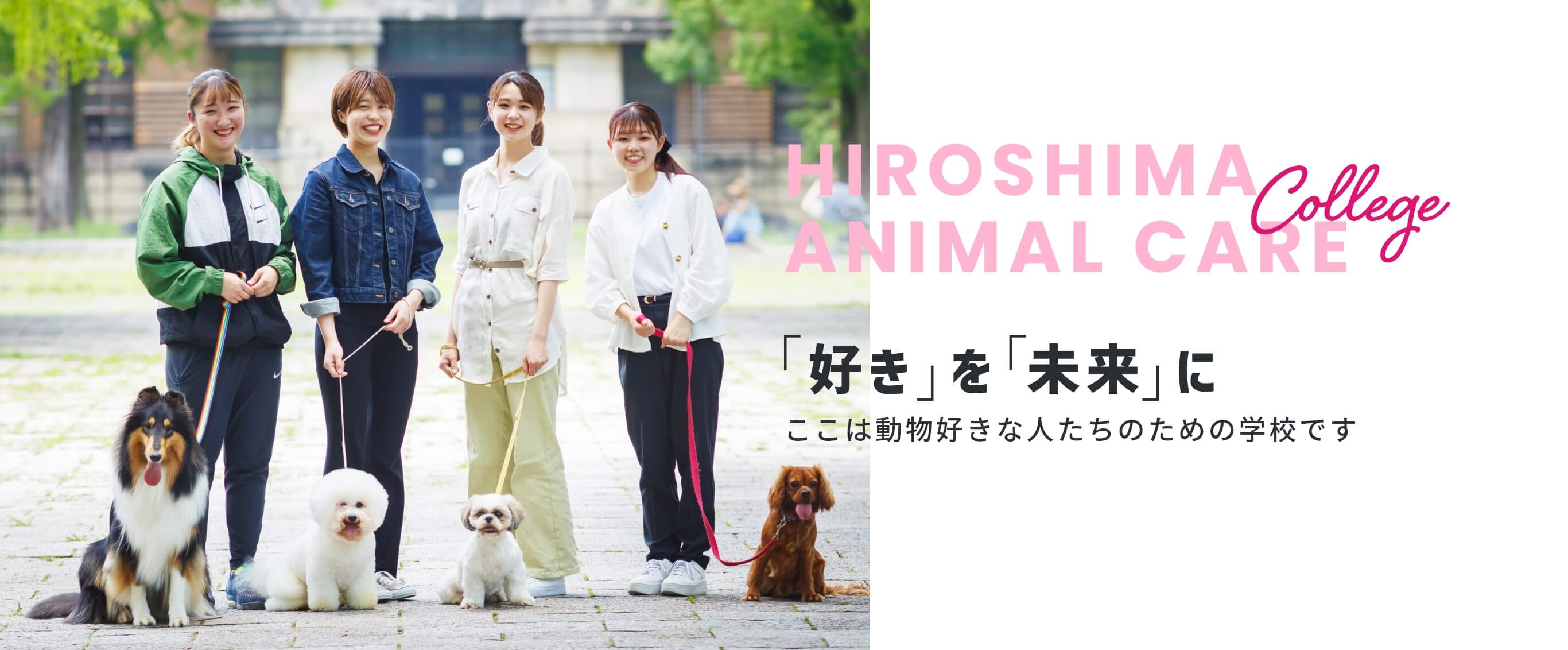 ANIMAL CARE COLLEGE 好きを未来に ここは動物好きな人たちのための学校です